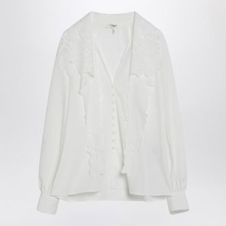 Chloé Chloé White Shirt With Embroidered Bow Tie