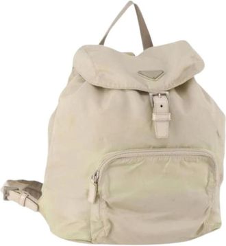 Prada Pre-owned Backpacks, female, White, Size: ONE SIZE Pre-owned Vintage Nylon Backpack