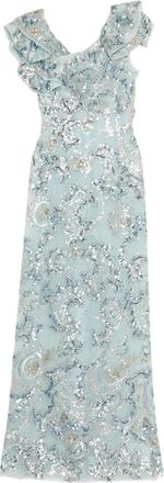 Saiid Kobeisy embroidered tulle dress - Blue