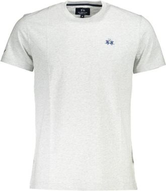 La Martina Cotton T-Shirt - Heren - T-shirts - Grijs - 2XL - Katoen - Tops