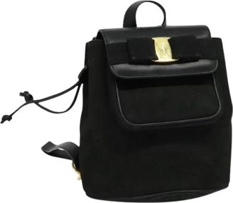 Ferragamo Pre-owned Suede backpacks - Dames - Vintage Rugzakken - Zwart - ONE Size - Su&egrave;de - Vintage