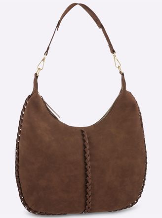 Heine Umh&auml;ngetasche HEINE, Damen, Gr. B/H/T: 40cm x 30cm x 5cm, rotbraun, Metall, Viskosemischung, unifarben, Taschen Umh&auml;ngetasche