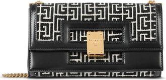 Balmain bifold monogram shoulder bag - women - CALFSKIN - One Size - Black