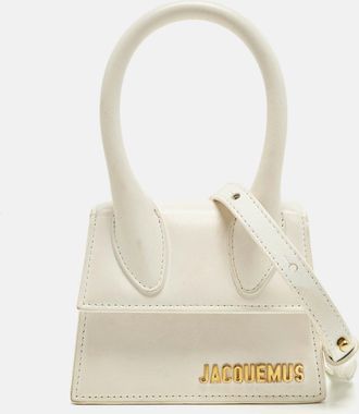 Jacquemus Le Chiquito Mini White Leather Top Handle Bag