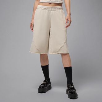 Nike Jordan Womens Jordan Flight Fleece French Terry Big Shorts in Brown | IB9858-104