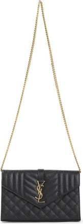 Saint Laurent Cross Body Bags, female, Black, Size: ONE SIZE Envelope Chain Wallet