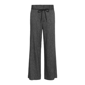 Karen by Simonsen Broeken, Dames, Grijs, XL, Stijlvolle Meteoriet Broek met Brede Riem