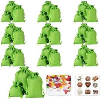 OEM Juego De 30 Bolsas De Lino Con Cord&oacute;n Ajustable, 3 Tama&ntilde;os (10 Bolsas Por Tama&ntilde;o), Bolsas Peque&ntilde;as De Tela Para Rellenar, Halloween, Pascua