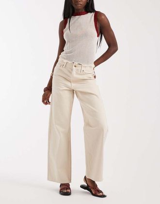 River Island Jeans dritti comodi bianco sporco