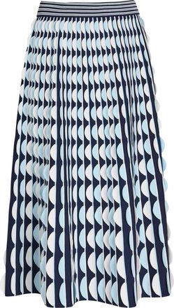 Jonathan Simkhai Micah Scalloped Knit Midi Skirt - Blue - XL (UK16 / XL)