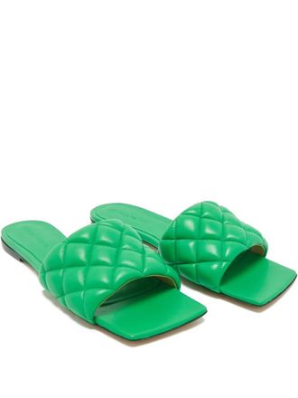 Bottega Veneta Intrecciato leather mules - women - Calf Leather/Calf Leather/Calf Leather - 37.5 - Green