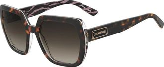 Love Moschino Authentieke Map(Ha) Bril- Premium Kwaliteit! - Dames - Zonnebrillen - Bruin - 56 MM - Accessoires