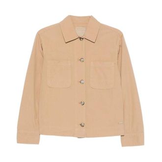 Woolrich Pocket Jacket - Dames - Zomerjassen - Beige - S - Katoen - Jassen