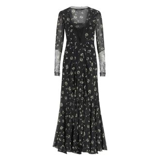 Etro Etro, Maxi Dresses, female, Black, Size: XS Floral Print Silk Dress