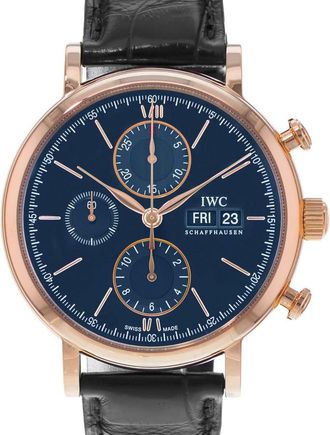 IWC Pre-owned IWC Portofino Chronograph Blue Dial Mens Watch IW391035