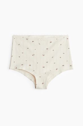 H&M Shortie mit Pointellemuster - White