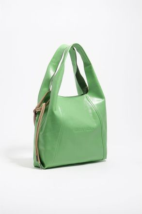 Bimba & Lola Large Leather Paper Shoulder Bag in Emerald at Nordstrom