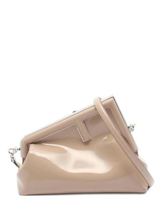 Fendi 2020s small First patent-leather shoulder bag - women - Calf Leather - One Size - Neutrals