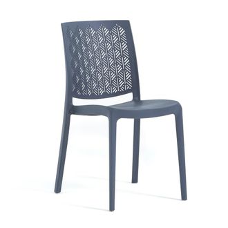 Siediti Fuori e Dentro Conjunto de 4 sillas de resina para interior o exterior azul petr&oacute;leo