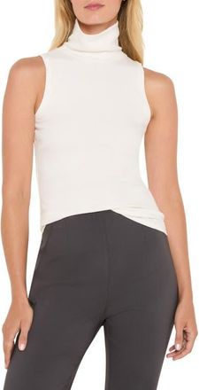 Nic+Zoe Perfect Knit Sleeveless Rib Turtleneck Top in Classic Cream at Nordstrom, Size Xx-Large