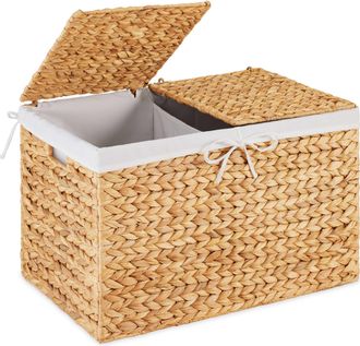 Best Choice Products Large Storage Basket w/ Separate Lid, Washable Sectioned Liner Bag