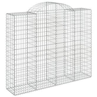 Berkfield Home Arched Gabion Basket 200x50x160/180 cm Galvanised Iron in Silver