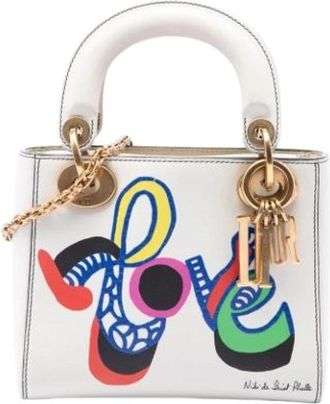 Dior Pre-owned Lady Satchel - Dames - Vintage Handtas - Wit - ONE Size - Leer - Vintage