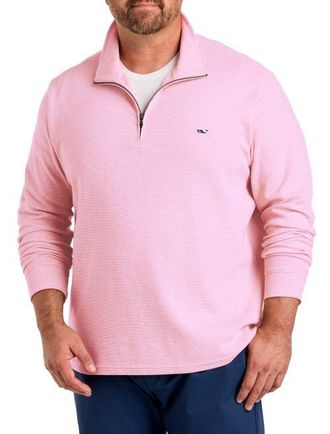 Vineyard Vines Big & Tall Saltwater 1/4-Zip Pullover in Pink Cloud Solid at Nordstrom, Size 2X Big
