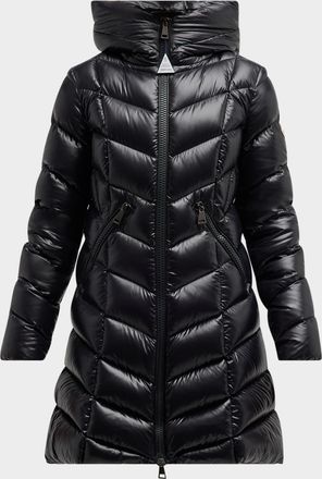 Moncler Marus Long Chevron-Quilted Jacket