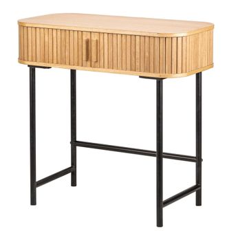 Nordlys Console Table in Metal & Wood with 2 Doors in Brown