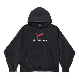 Balenciaga x Puma Hoodie Medium Fit Black Faded 767877TTVA41041