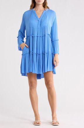 Elan A-Line Tiered Mini Dress in Blue at Nordstrom Rack, Size X-Small