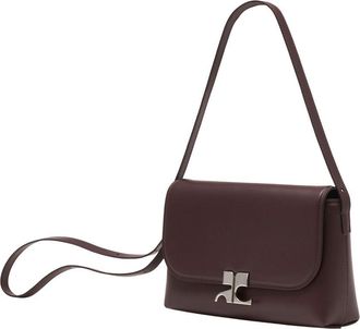 Courr&egrave;ges Womens Icotype Shoulder Bag Burgundy Cowhide