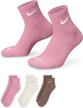 Nike Mens Everyday Plus Cushioned Training Ankle Socks (3 Pairs) in Multicolor | SX6890-936
