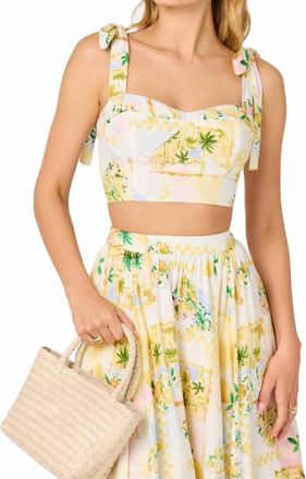Astr Kaleigh Sleeveless Top In Lemon Paradise