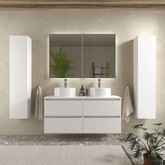 Cygnus Bath Mueble de Baño BEQUIA 120cm Blanco mate con encimera (lavabo no incluido)