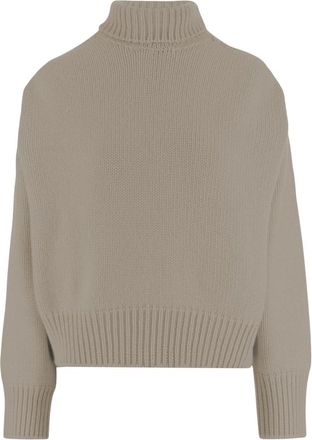 SA SU PHI Cashmere Turtle Neck Sweater - Dames - Cashmere truien - Beige - XL - Truien & Vesten