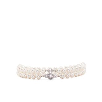 Vivienne Westwood Parel Orb Choker Ketting Ketting - Dames - Accessoires - Wit - Maat: M