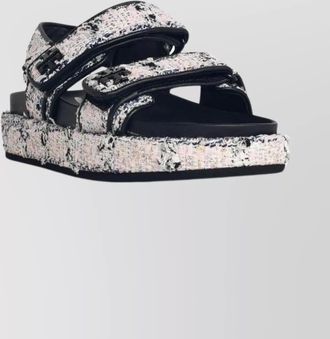 Tory Burch sporty leather and fabric sandals