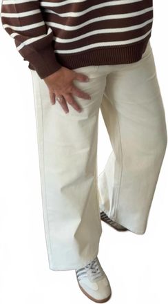Entro Patch Pocket Wide Leg Pants In Ecru
