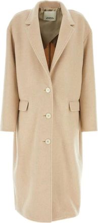 Isabel Marant Isabel Marant, Single-Breasted Coats, female, Beige, Size: XS Efezia Coat