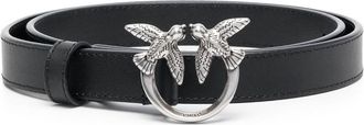 Pinko Leather Belt With Silver Logo