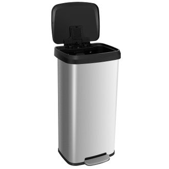 Costway Costway Cubo De Basura Cocina, Papelera Cocina Con Tapa De Metal, Basurero A Prueba De Huellas Dactilares, Cubo De Reciclaje Con Pedal Para Hogar, Ofi