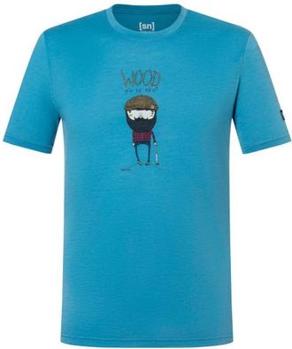 super.natural Wood Crafti Tee Merinoshirt f&uuml;r Herren | blau