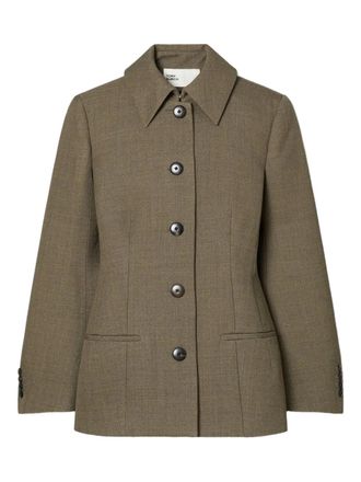 Tory Burch Giacca in lana con bottoni - Marrone