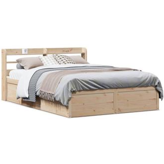 vidaXL Vidaxl - Estructura De Cama Con Cabecero Madera Maciza Pino 140x190 Cm