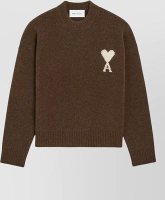 Ami alpaca wool ribbed crewneck sweater