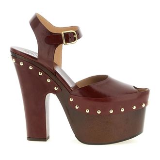 Chlo&eacute; Schoenen, Dames, Bruin, 37 EU, Leer, Meret Platform Clog