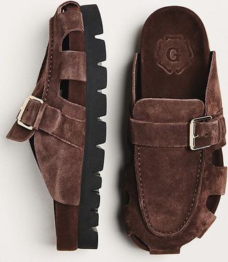 Grenson Dotty Suede Cut-Out Clogs