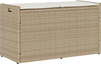 vidaXL Vidaxl Cassapanca Da Esterno Con Cuscino Beige 100 Cm In